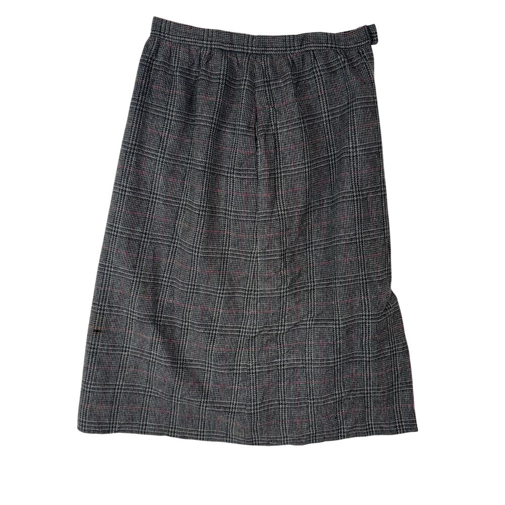 Vintage 60s Emily Glen Plaid Wool Skirt – Grey Red Check Repair Project Cutter